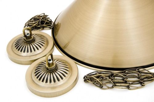Лампа на пять плафонов «Elegance» (матово-бронзовая штанга, матово-бронзовый плафон D35см)