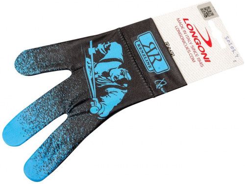Перчатка для кия черно-синяя от Longoni, серия Renzline, коллекция Renzo Longoni Player